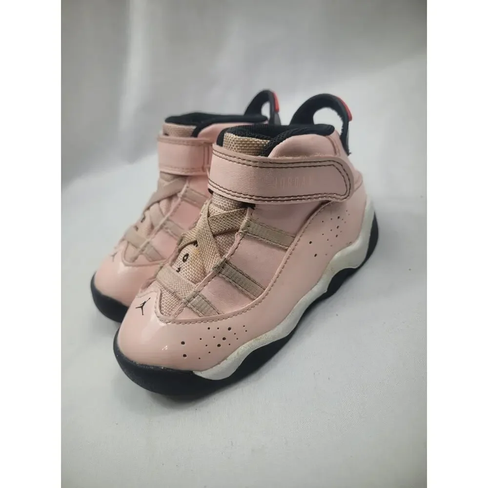 Jordan 6 Rings Nike Shoes Toddler Size 7C 323420-602 Pink White Black